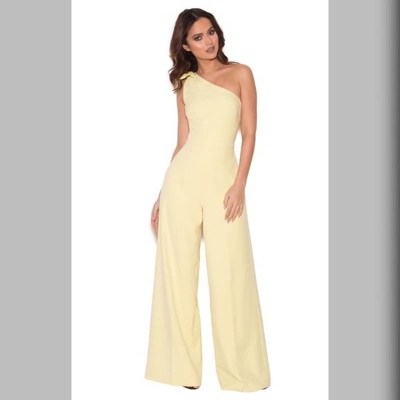 House of CB Courvel Lemon One Shoulder Jumpsuit Size S NWT - Picture 3 of 9